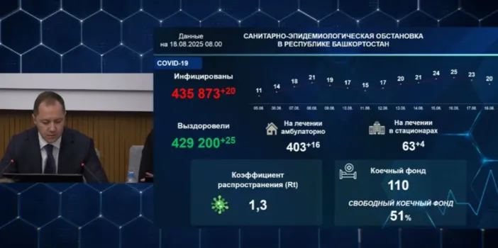 В Башкирии 20 человек заболели ковидом за сутки