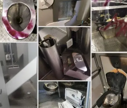 Вандалы разгромили туалеты в Уфе