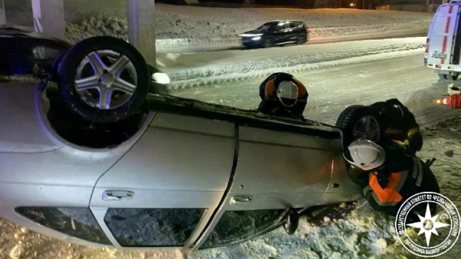 В Кумертау перевернулась &laquo;Лада Приора&raquo;, пострадавших нет