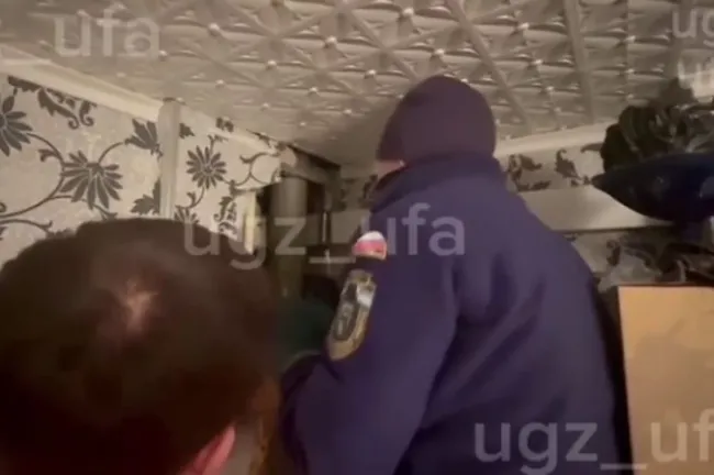 В Уфе спасли котенка, застрявшего в стене многоэтажки