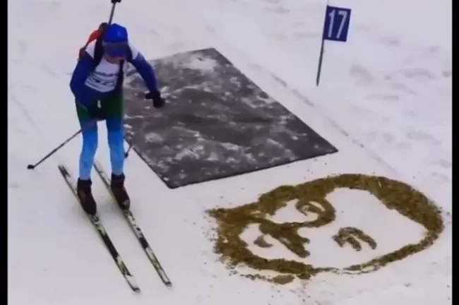 Художница из Уфы создала портрет биатлониста Бабикова из гильз