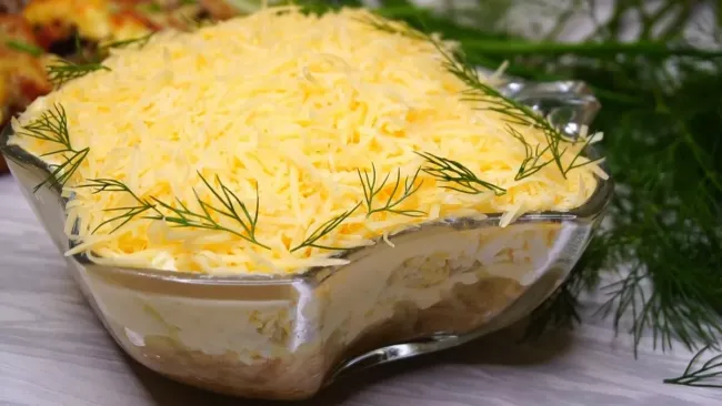 Салат &laquo;Париж в снегу&raquo;: легкий и вкусный рецепт для быстрого застолья